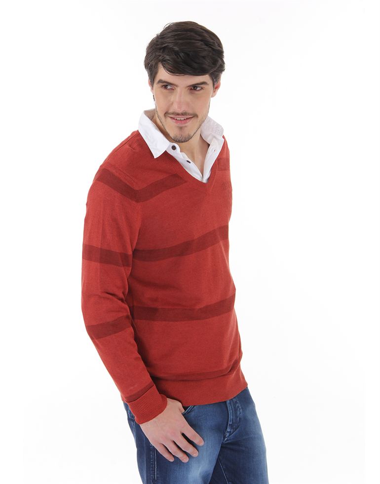 U.S. Polo Association Casual Wear Striped Men Sweater
